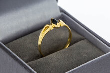 Vintage 18 Karat Gold Ring mit Saphir - Ringgr&ouml;&szlig;e 56, 2,4 g
