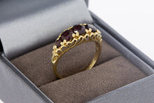 Vintage 9 Karat Gold Ring Damen mit Granat - Ringgr&ouml;&szlig;e 57