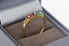 585 Gold Ring Damen mit Saphir und Rubin - Ringgr&ouml;&szlig;e 59