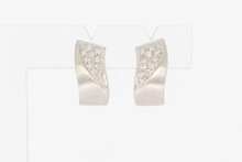 585 Wei&szlig;gold Ohrclips Damen mit Diamant 0,20 ct - 1,5 cm