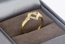 585 Gold Herzring Damen mit Diamant - Ringgr&ouml;&szlig;e 50
