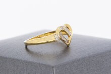 585 Gold Herzring Damen mit Diamant - Ringgr&ouml;&szlig;e 50