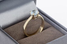 18 Karat Gold Solit&auml;rring Damen mit Topas - Ringgr&ouml;&szlig;e 54