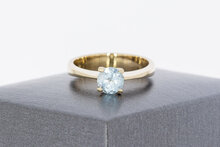 18 Karat Gold Solit&auml;rring Damen mit Topas - Ringgr&ouml;&szlig;e 54