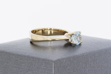 18 Karat Gold Solit&auml;rring Damen mit Topas - Ringgr&ouml;&szlig;e 54