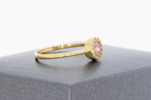 8 Karat Gold Halo-Ring Damen mit Saphir - Ringgr&ouml;&szlig;e 54