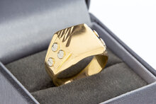 18 Karat Bicolor-Gold Statement-Ring Herren - Ringgr&ouml;&szlig;e 62