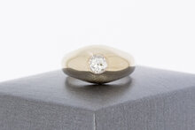 18 Karat Gold Solit&auml;rring Herren mit Diamant - Ringgr&ouml;&szlig;e 17