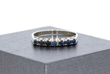 585 Wei&szlig;gold Memoire-Ring Damen mit Saphir - Ringgr&ouml;&szlig;e 58
