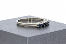 585 Wei&szlig;gold Memoire-Ring Damen mit Saphir - Ringgr&ouml;&szlig;e 58