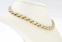 18 Karat Bicolor-Gold Geflochtene Kette - 61,5 cm