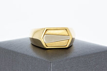 585 Bicolor-Gold Siegelring Herren - Ringgr&ouml;&szlig;e 62