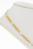 18 Karat Bicolor-Gold Ankerkette - 51,3 cm