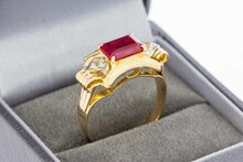 18 Karat Gold Statement-Ring mit Rubin - Ringgr&ouml;&szlig;e 58