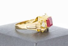 18 Karat Gold Statement-Ring mit Rubin - Ringgr&ouml;&szlig;e 58
