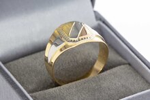 18 Karat Tricolor-Gold Siegelring Herren - Ringgr&ouml;&szlig;e 61
