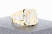 18 Karat Tricolor-Gold Siegelring Herren - Ringgr&ouml;&szlig;e 61