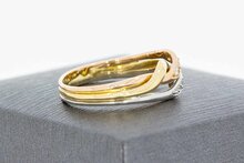 585 Tricolor-Gold Ring Damen mit Diamant - Ringgr&ouml;&szlig;e 57