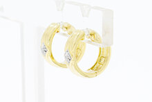 585 Bicolor-Gold Creolen Damen mit Diamant 0,02 ct - 1,4 cm