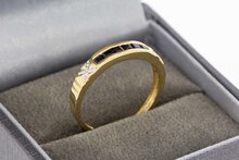 585 Gold Vorsteckring mit Saphir und Diamant - Ringgr&ouml;&szlig;e 55