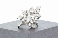 Marquise-Ring Damen 750 Wei&szlig;gold mit Diamant - Ringgr&ouml;&szlig;e 54