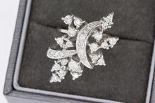 Marquise-Ring Damen 750 Wei&szlig;gold mit Diamant - Ringgr&ouml;&szlig;e 54