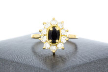 18 Karat Gold Ring Damen mit Saphir - Ringgr&ouml;&szlig;e 56