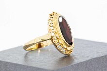 Vintage Goldring Damen 585 mit Granat - Ringgr&ouml;&szlig;e 57 (18 mm), 4,0 g