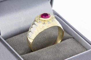 750er Kubik Rosa Topas Damen-Ring hervorragende Ring vergoldet mit Gold K18 