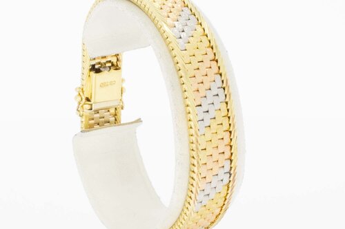 Tricolor 18 Karat Gold Armband - 18,3 cm
