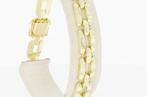 14 Karat breites Gold Barrenarmband - 21,5 cm