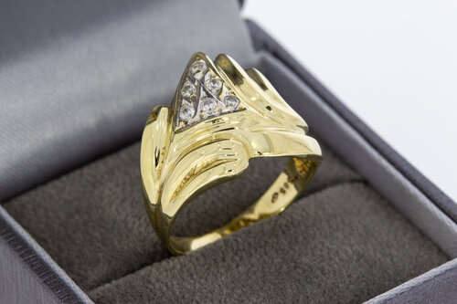 14 Karat Goldring mit Zirkonia - 18,6 mm
