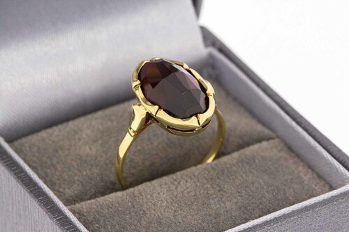 14 Karat Granat Ring Damen - 17,4 mm