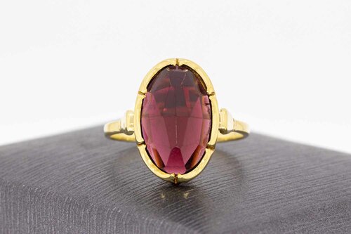 14 Karat Granat Ring Damen - 17,4 mm