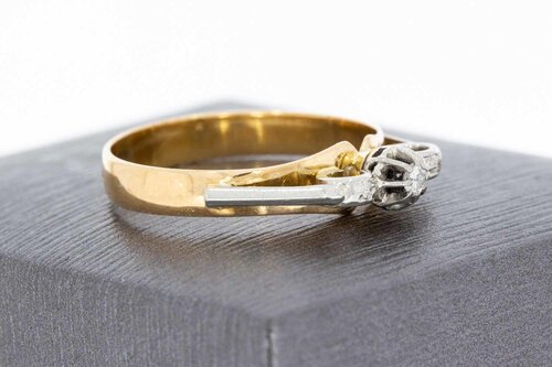 Bicolor Diamantring 14 Karat Gold - 19 mm
