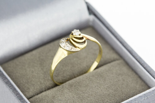 14 Karat Damen Goldring mit Zirkonia - 19,1 mm