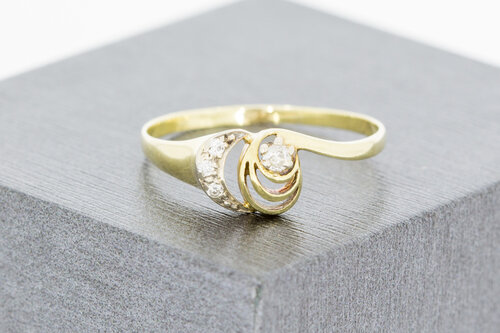 14 Karat Damen Goldring mit Zirkonia - 19,1 mm