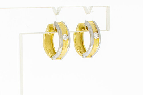 14 Karat Gold Kreolen mit Diamant - 1,5 cm