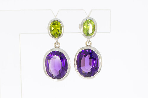 18 Karat Edelstein Damen Ohrringe - 2,5 cm