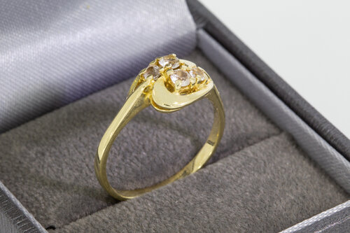 14 Karat Goldring mit Zirkonia - 17,4 mm