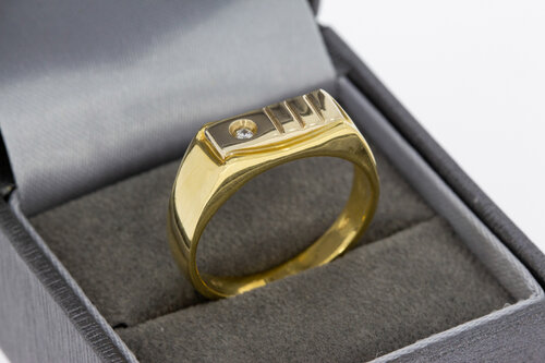 14 Karat Gold Zirkonia ring - 19,6 mm