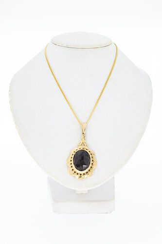 14 Karat Gold Granat Anhänger Damen