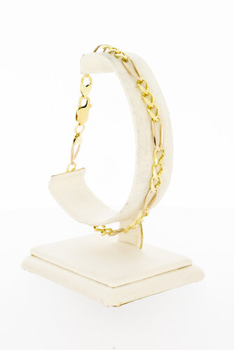 14 Karat Figaro Gold Gliederarmband - 22 cm