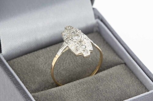 14 Karat zweifarbig Goldring mit Diamant