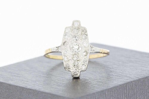 14 Karat zweifarbig Goldring mit Diamant