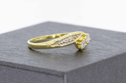14 Karat Gold Damen Ring mit Diamant - 16 mm