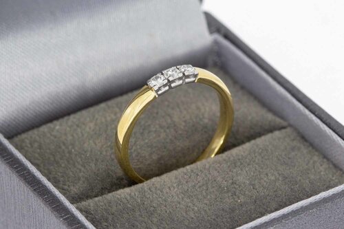 14 Karat Goldring mit Diamant - 16,6 mm