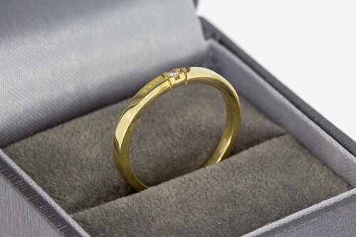 14 Karat Gold Diamant Damenring - 17 mm