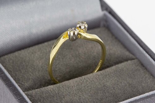 14 Karat Gold Diamant Ring - 16,6 mm