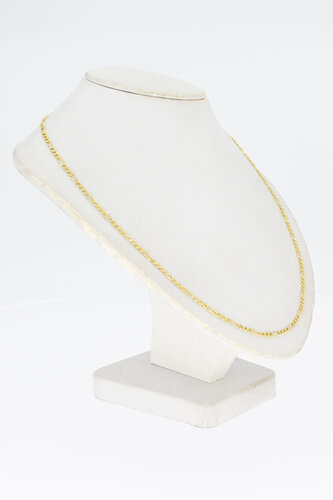 Figarokette 14 Karat Gelbgold - 49,6 cm